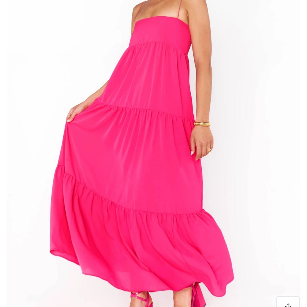 Show Me Your MuMu Hot Pink Tiered Maxi Dress
